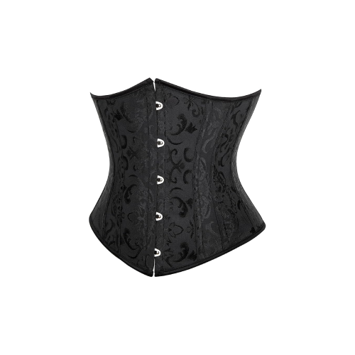 Corsé negro elegante con detalles brocados