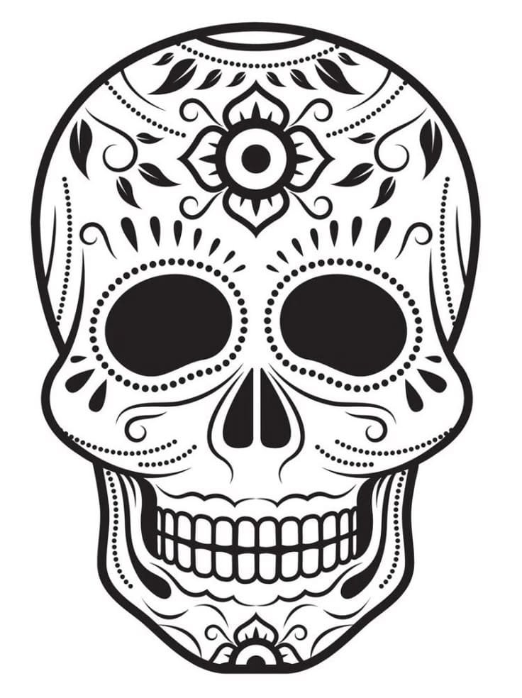 Calavera decorada estilo Día de Muertos