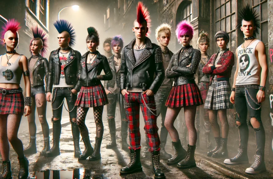 Grupo de punks en callejón oscuro