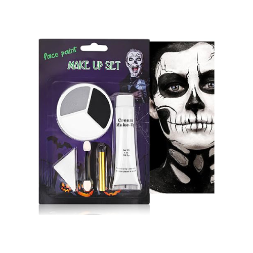 Set de maquillaje para disfraz de calavera.