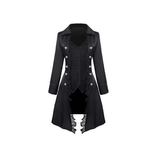 Abrigo negro de estilo gótico victoriano